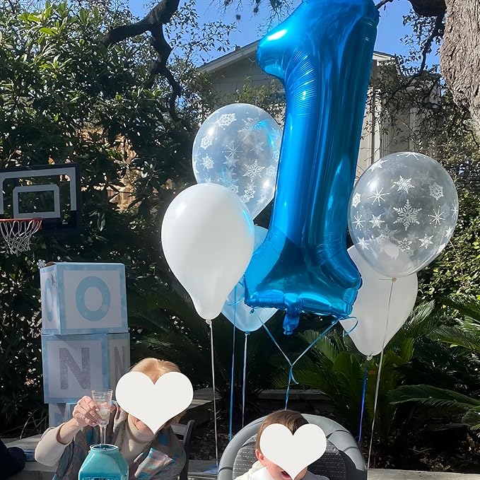 40 Inch Blue Number Balloon 8, Large Number Foil Balloons Mylar for Girl Boy Birthday Party Celebration Decorations Supplies, Digital Balloons for Wedding Anniversary Events Decorations