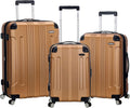Rockland London Hardside Spinner Wheel Luggage, Gold, 3-Piece Set (20/24/28)