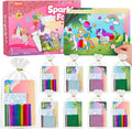 JoyCat 24 Pack Foil Craft Party Favors,No Mess Arts and Crafts for Kids,Goodie Bag Stuffers,DIY Creative Activity, Birthday Present for Girls Boys 4 5 6 7 8 9 Years Old(Unicorn)