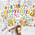Easter Coloring Tablecloth for Kids,Giant Coloring Poster, Art Crafts Table Cover for Easter Party Decorations Supplies (31.5 x 72 Inches)