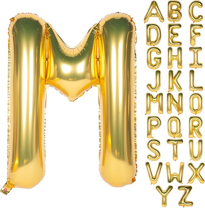 Letter Balloons 40 Inch Giant Jumbo Helium Foil Mylar for Party Decorations Gold M