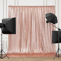 PartyDelight Rose Gold Sequin Backdrop 6x6ft - High Density 3mm Shimmer Sequin Background with 4-Inch Rod Pocket Sparkly Photography Curtain for Birthday, Wedding, Bridal Shower & Live Decor