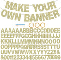 BEISHIDA 116 PCS A-Z DIY Letter Banner Kit Make Your Own Banner Glitter Champagne Including 111 Letters and Numbers 3 Rope and 2 Threading Device,Customized for Birthday Graduation Wedding Party Decor