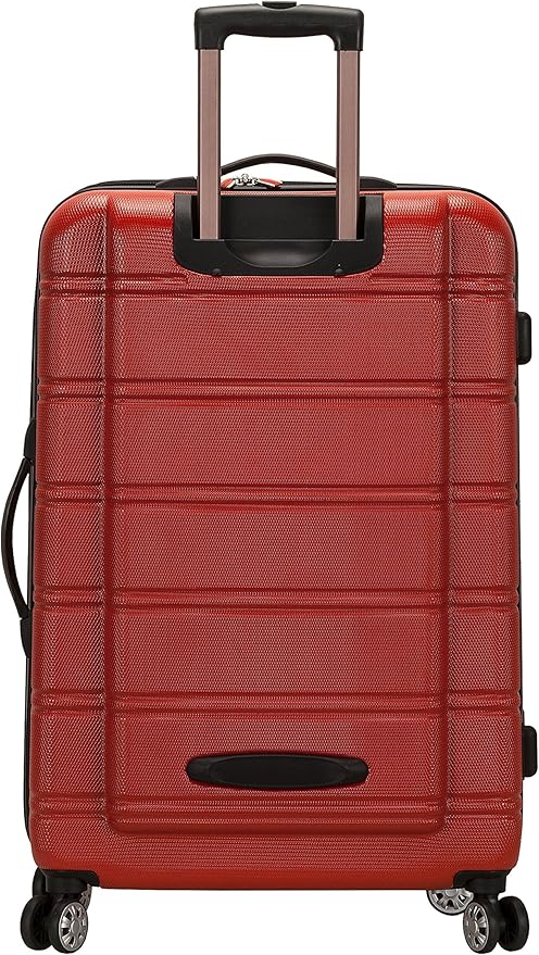 Rockland Melbourne Hardside Expandable Spinner Wheel Luggage, Checked Large 28", Red