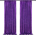 B-COOL Purple Sequin Backdrop Curtains 2 Packs 2ftx8ft Sparkle Backdrop Fabric Glitter Backdrop for Party Ceremony Wedding Birthday Decoration