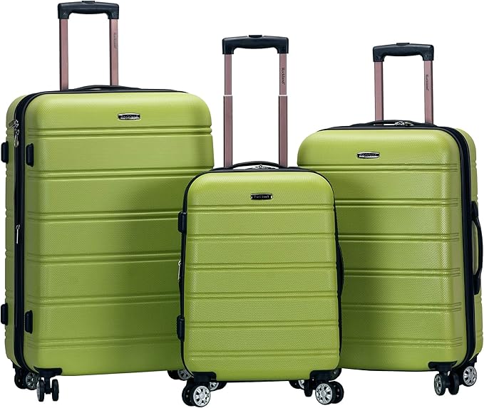 Rockland Melbourne Hardside 3 Piece Expandable Spinner Wheel Luggage Set, (20"/24"/28"), Lime