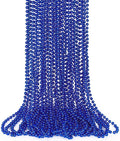 15PCS Blue Bead Necklace, 4th of July Beads Necklaces Accessories, 33" Festival Party Parade Throw Beads Necklace Costume, Blue Beaded for Wedding Birthday Gender Reveal Party Supplies Decorations