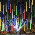 iBaycon 20 Tubes 640 LED Meteor Shower Rain Lights, 15.7 inches Cascading Icicle Lights Waterproof Outdoor, Connectable Falling Raindrop Light with Timer for Holiday Party Christmas Decorations