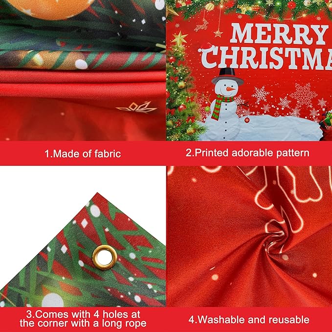 KatchOn, Merry Christmas Banner for Christmas Decorations - XtraLarge, 72x44 Inch | Xmas Backdrop for Holiday Party Decorations