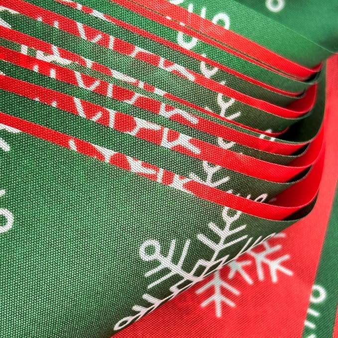 100 Feet Red Green Christmas Pennant Banner Flags String Triangle Bunting Garland with White Snowflakes for Christmas Tree Indoor Outdoor Shops Hanging Decoration,60 Pcs