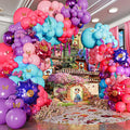 ALL-IN-1 Purple Blue Pink Balloon Arch Kit with BONUS Flower – Different Sizes Teal, Pink, Purple & Confetti balloons for Kid Magic Baby Shower Birthday Engagement Party Decorations & Party Supplies