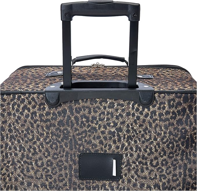 Rockland Fashion Softside 4 Piece Luggage Set, Expandable, (14" Tote/19"/24"/28"), Leopard
