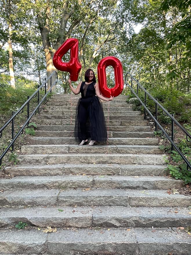 Number 0 Balloons 40 Inch Red Number Balloons for 10 20 30 40 50 60 70 80 90 100 Numbers Balloon Birthday Decorations Wedding Event Baby Shower