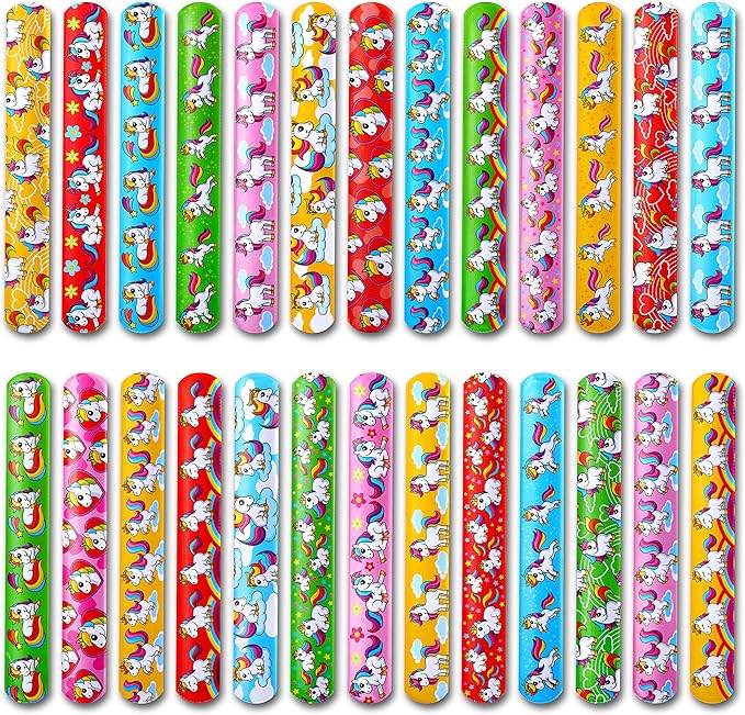 Giraffe 50 Pack Unicorn Slap Bracelets for Kids - Easter Eggs Fillers for Goody Bag - Easter Eggs Stuffers Bulk - Easters Basket Stuffers for kids Party Favors