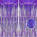 BRAVESHINE Purple Tinsel Foil Fringe Curtains - 2Pcs 3.2x8.2ft Party Streamers Backdrop for Valentines/Hunters/Girl/Women/Birthday/Mermaid/Bridal Shower/Bachelorette/Anniversary/Engagement Decorations