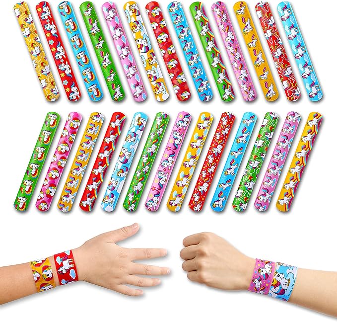 Giraffe 50 Pack Unicorn Slap Bracelets for Kids - Easter Eggs Fillers for Goody Bag - Easter Eggs Stuffers Bulk - Easters Basket Stuffers for kids Party Favors