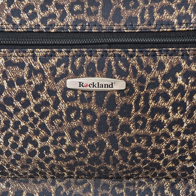 Rockland Fashion Softside 4 Piece Luggage Set, Expandable, (14" Tote/19"/24"/28"), Leopard